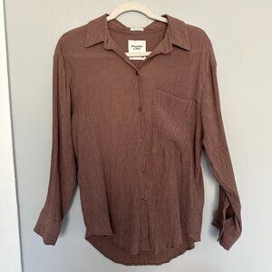 Abercrombie Oversized Brown Button Up